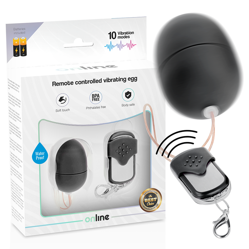 ONLINE - OVO VIBRANTE COM CONTROLE REMOTO S PRETO - VIBRA24 SEXSHOP