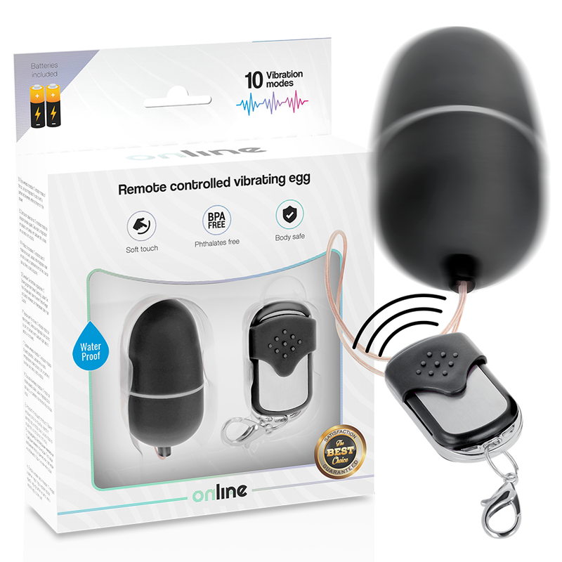 ONLINE - OVO VIBRANTE COM CONTROLE REMOTO M PRETO - VIBRA24 SEXSHOP
