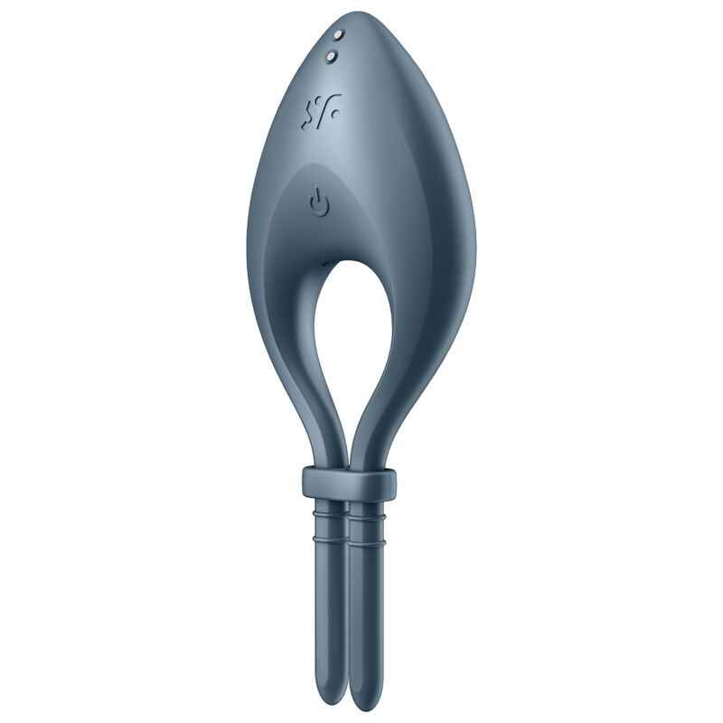 SATISFYER - APLICATIVO VIBRADOR DE ANEL BULLSEYE CINZA - VIBRA24 SEXSHOP