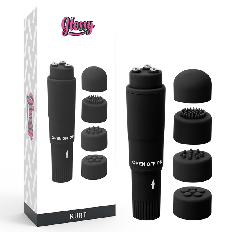 GLOSSY - MASSAGER DE BOLSO KURT PRETO - VIBRA24 SEXSHOP