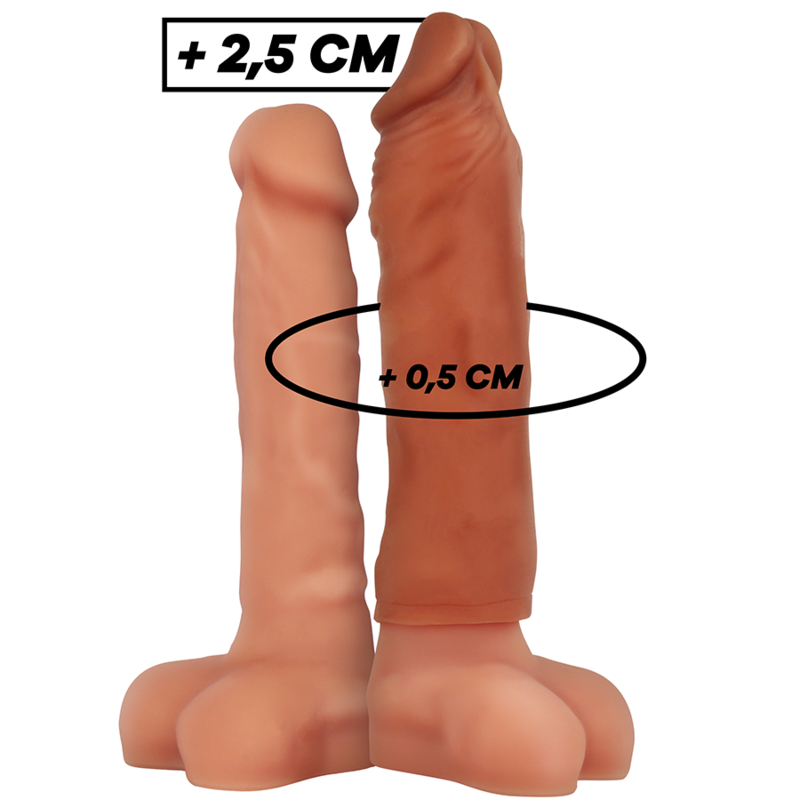 VIRILXL - EXTENSÃO DE PÊNIS DE SILICONE LÍQUIDO V5 MARROM - VIBRA24 SEXSHOP