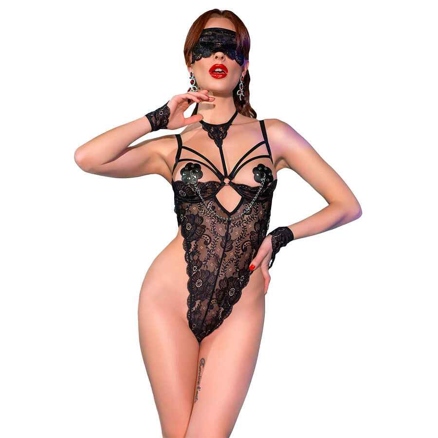CHILIROSE - CR 4488 BODY RENDA PRETO L/XL
