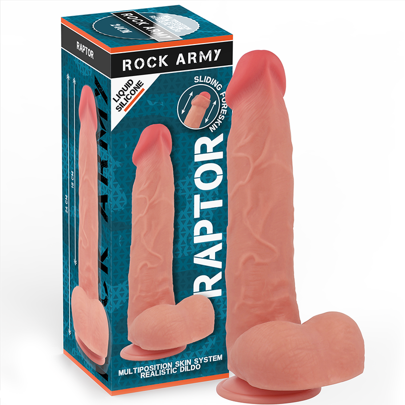 ROCKARMY - SILICONE LÍQUIDO RAPTOR 24 CM -O- 4,4 CM - VIBRA24 SEXSHOP
