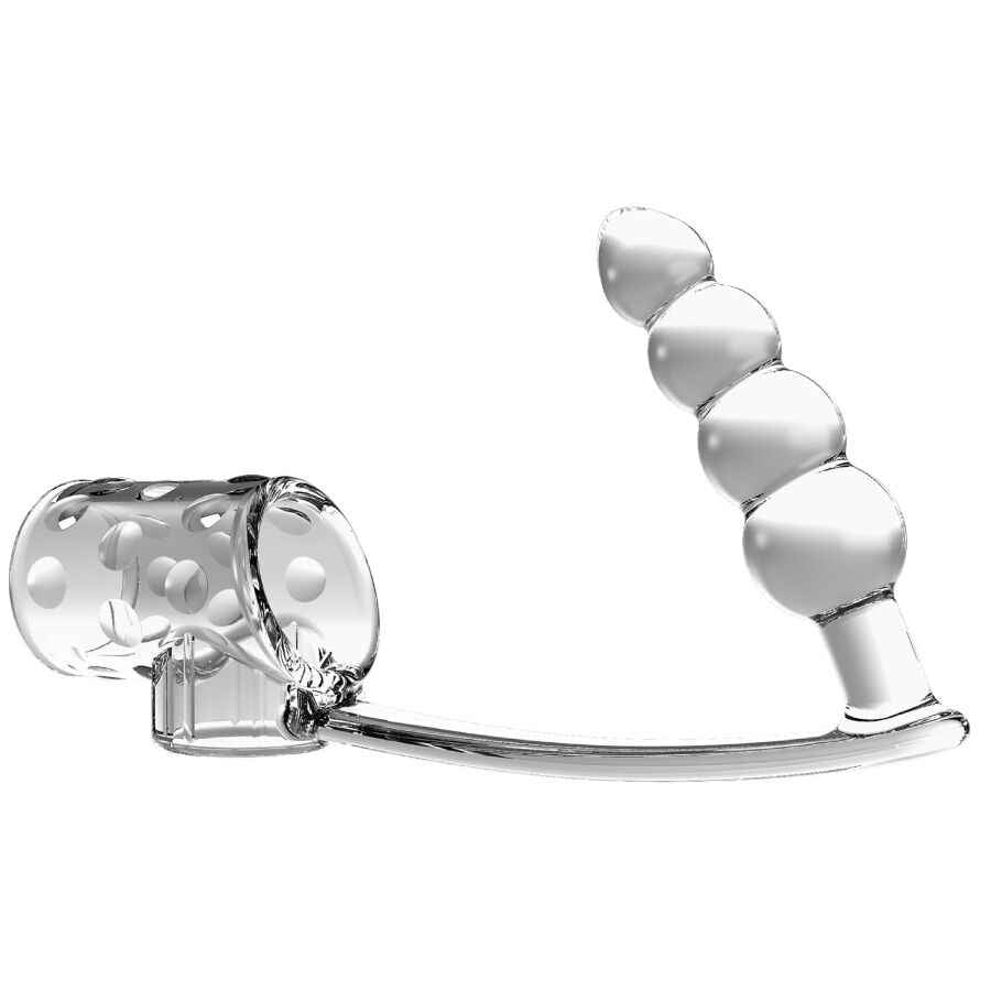 PRETTY LOVE - MANGA PARA PÊNIS COM PLUG ANAL TRANSPARENTE