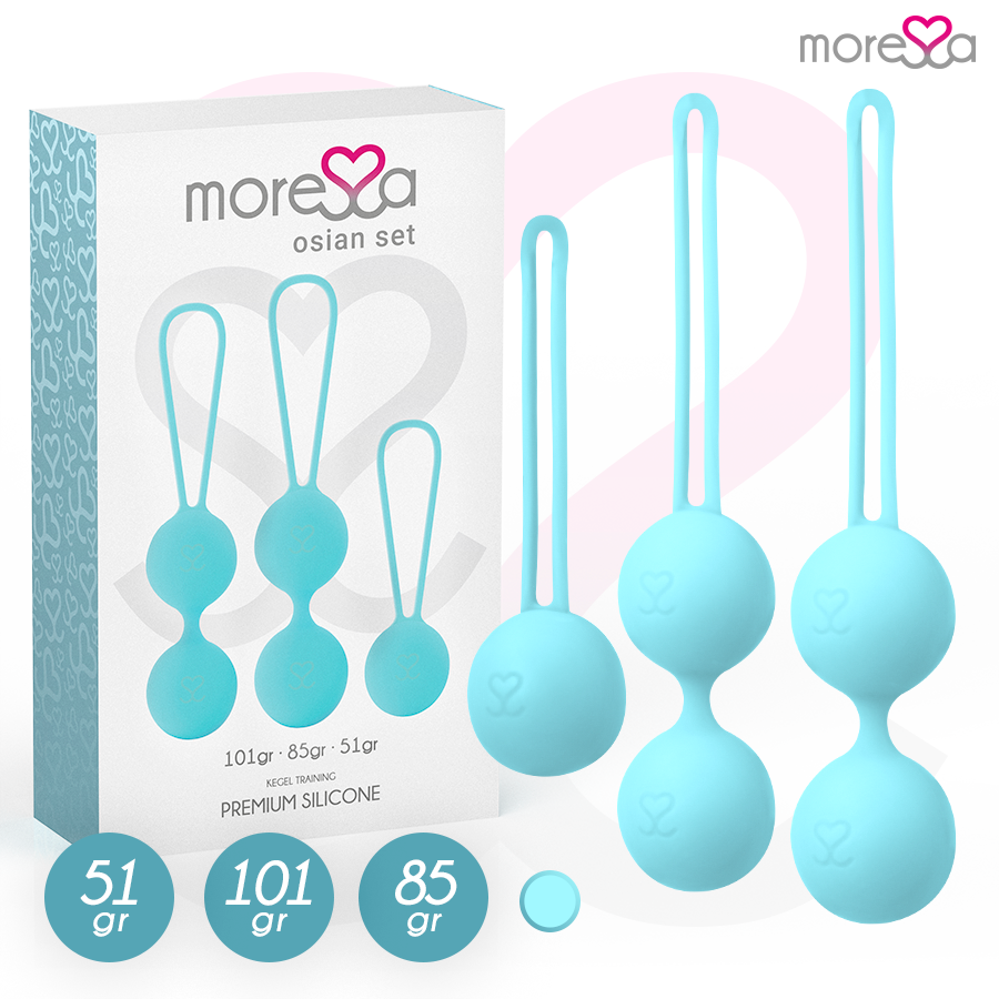 MORESSA - CONJUNTO OSIAN SILICONE PREMIUM TURQUESA - VIBRA24 SEXSHOP