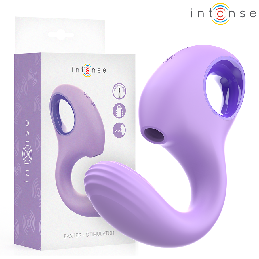 INTENSE - VIBRADOR E ESTIMULADOR BAXTER VIOLET - VIBRA24 SEXSHOP