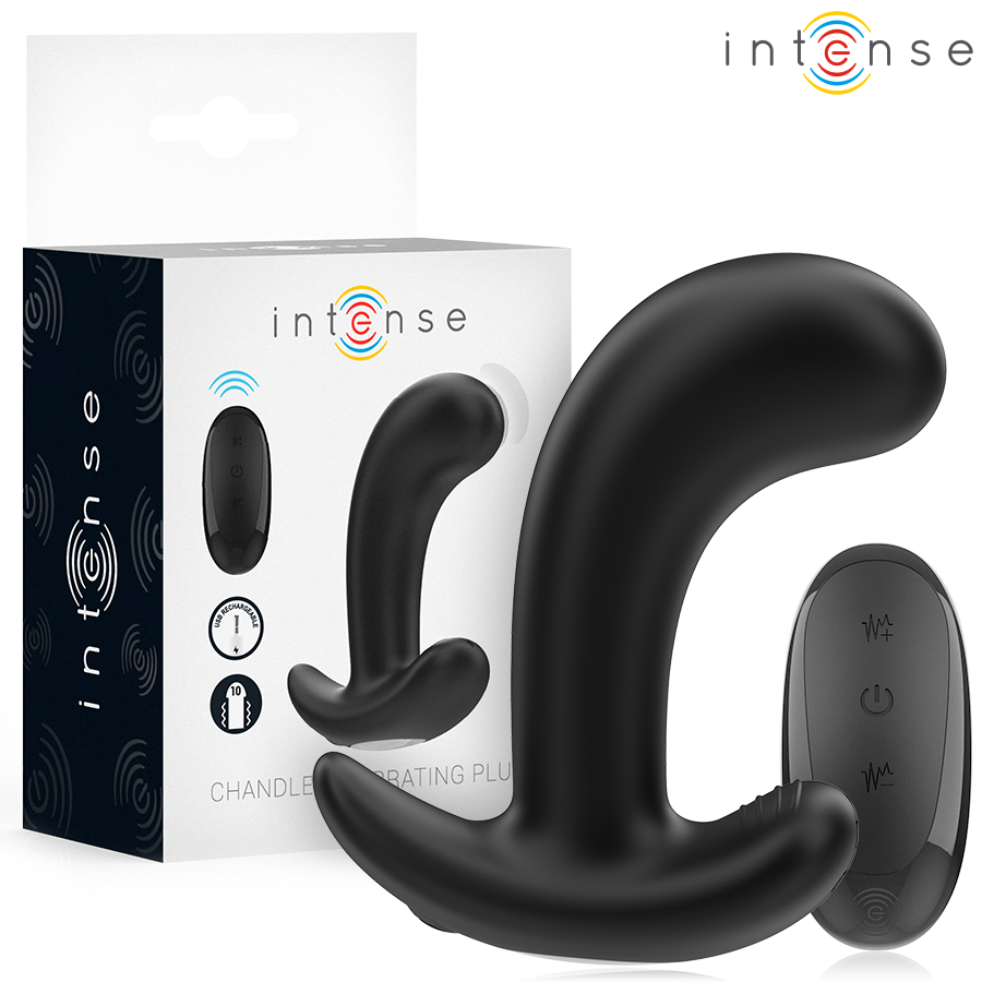 INTENSE - CHANDLER ANAL PLUG 10 VIBRAÇÕES PRETO CONTROLE REMOTO