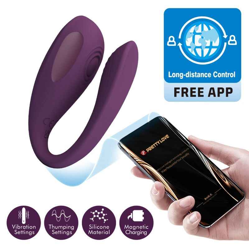 PRETTY LOVE - AARI MASSAJADOR DE CLÍTORIS ROXO APLICAÇÃO GRATUITA - VIBRA24 SEXSHOP