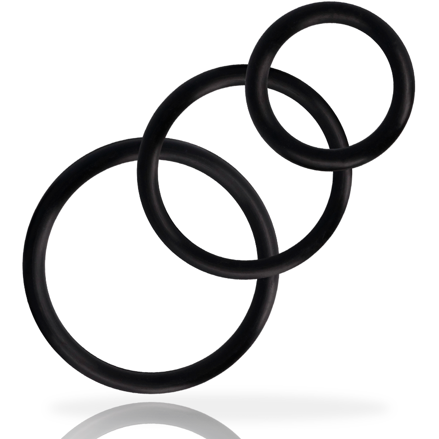 ADDICTED TOYS - CONJUNTO DE ANÉIS DE PARA PÉNIS PRETO - VIBRA24 SEXSHOP