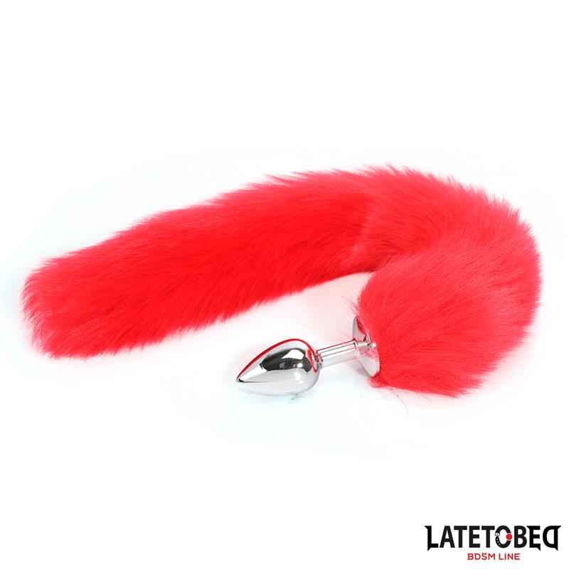 Anal plug with tail Red 40 cm