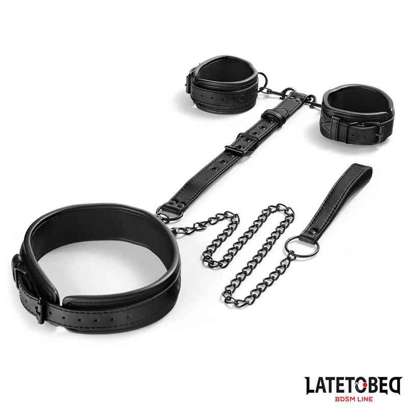 Behind back neck to wrist restraints