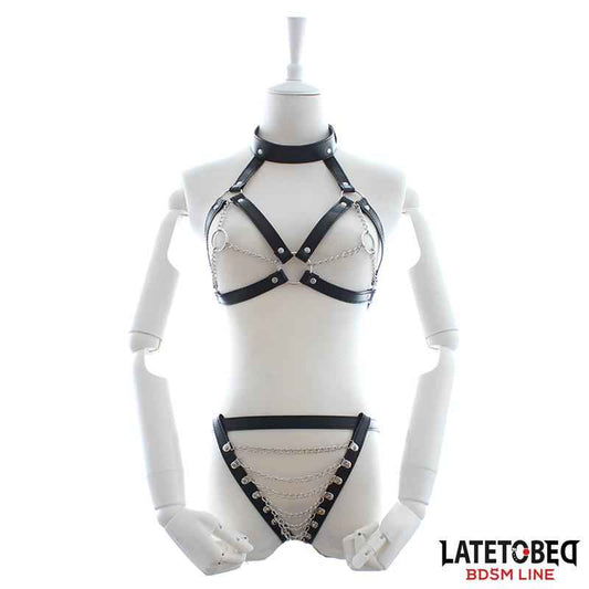 Bra and Panties Bondage Set with Chains