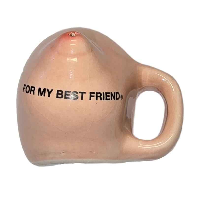 Ceramic breast-shaped fridge magnet
