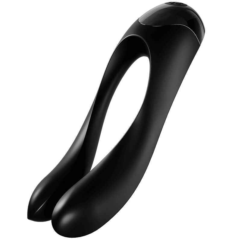 SATISFYER - VIBRADOR DE DEDO CANDY CANE PRETO - VIBRA24 SEXSHOP