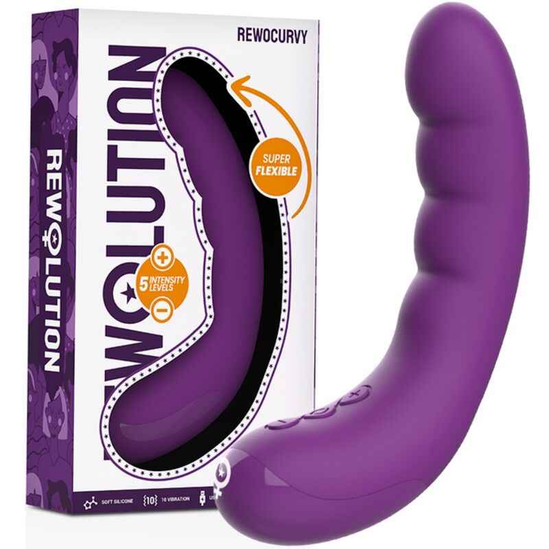 REWOLUTION - VIBRADOR FLEXÍVEL RECARREGVEL REWOCURVY - VIBRA24 SEXSHOP