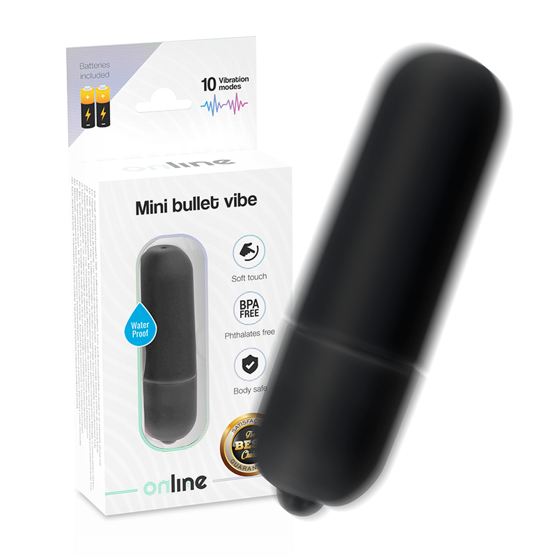 ONLINE - MINI BALA VIBRANTE PRETA - VIBRA24 SEXSHOP