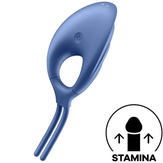 SATISFYER - VIBRADOR DE ANEL ESPADADISTA AZUL - VIBRA24 SEXSHOP