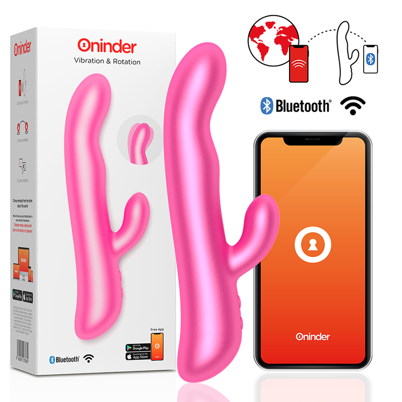 ONINDER - OSLO VIBRATION & ROTATION PINK - APLICATIVO GRATUITO - VIBRA24 SEXSHOP