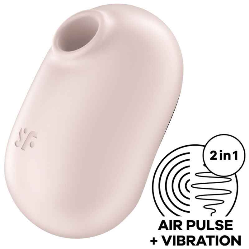 SATISFYER - PRO TO GO 2 ESTIMULADOR E VIBRADOR DE PULSO DE AR DUPLO BEGE - VIBRA24 SEXSHOP