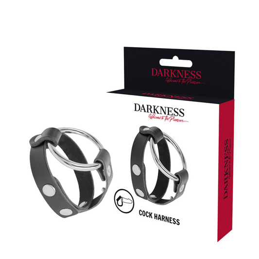 DARKNESS - ANEL DE GALO E TESTÍCULO BDSM - VIBRA24 SEXSHOP