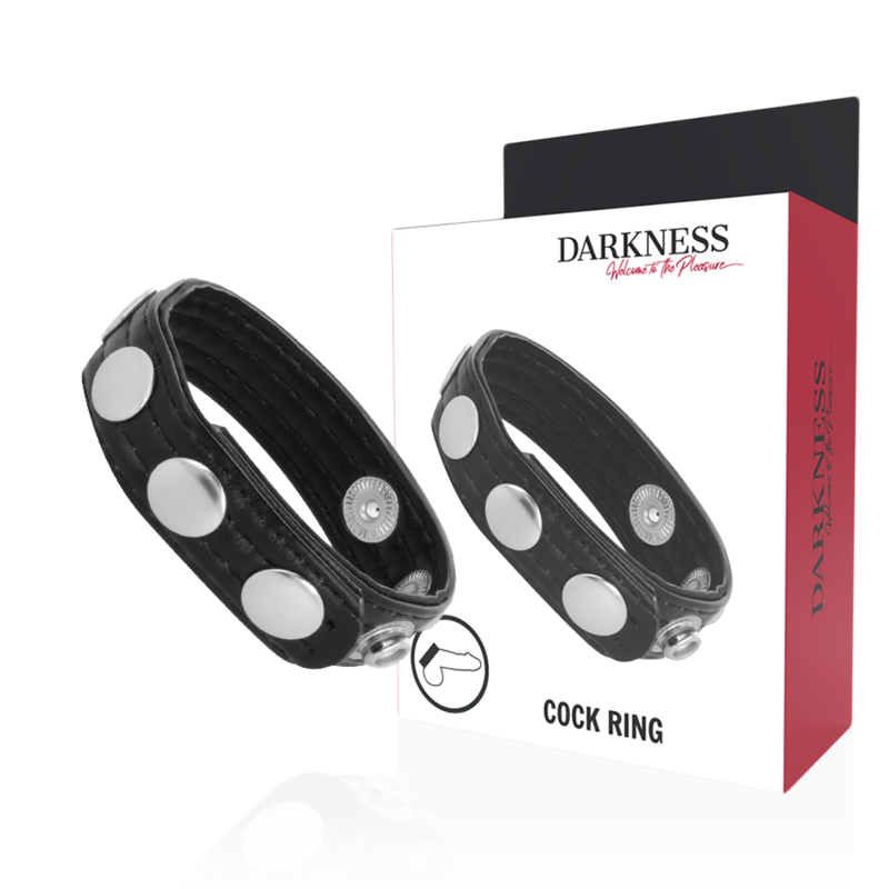 DARKNESS - ANEL DE EREO DE COURO - VIBRA24 SEXSHOP