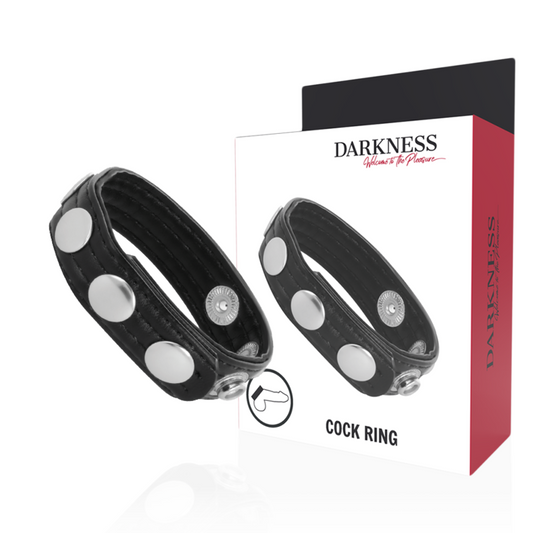 DARKNESS - ANEL DE EREO DE COURO - VIBRA24 SEXSHOP