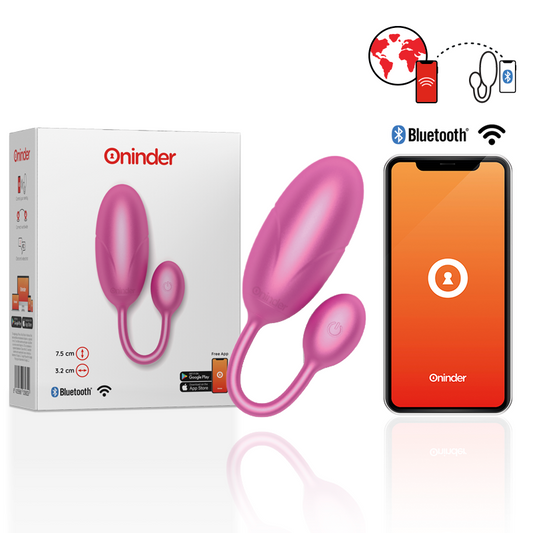 ONINDER - OVO VIBRANTE TÓQUIO ROSA 7,5 X 3,2 CM APLICATIVO GRATUITO - VIBRA24 SEXSHOP