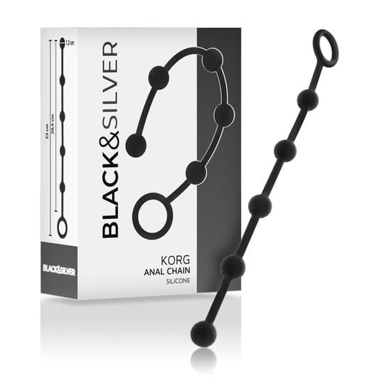 BLACK&SILVER - KORG ANAL ROSÁRIO SILICONE INICIAÇÃO 21 CM - VIBRA24 SEXSHOP