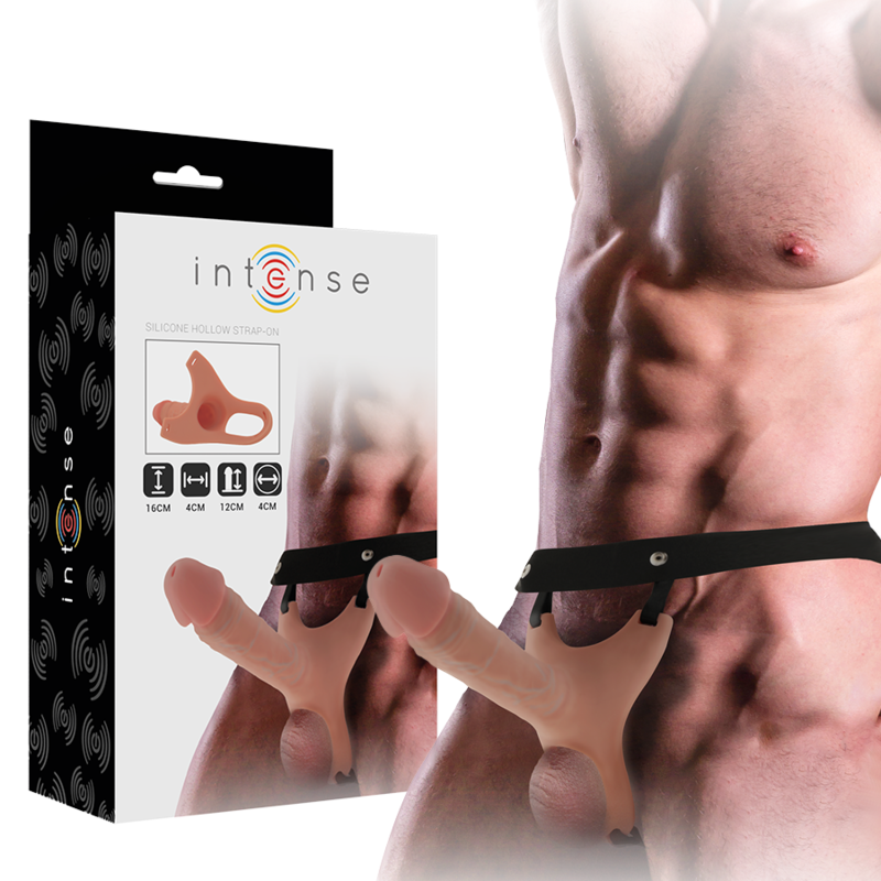 INTENSE - ARNÊS OCO COM DILDO DE SILICONE 16 X 3,5 CM - VIBRA24 SEXSHOP