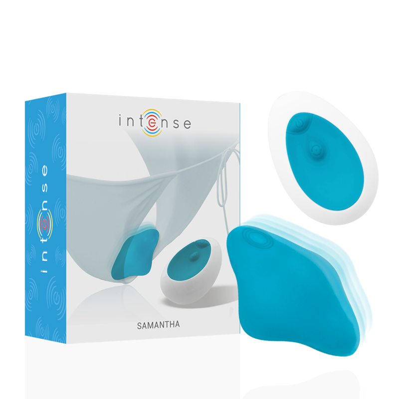INTENSE - SAMANTHA PANTIE CONTROLE REMOTO AZUL - VIBRA24 SEXSHOP