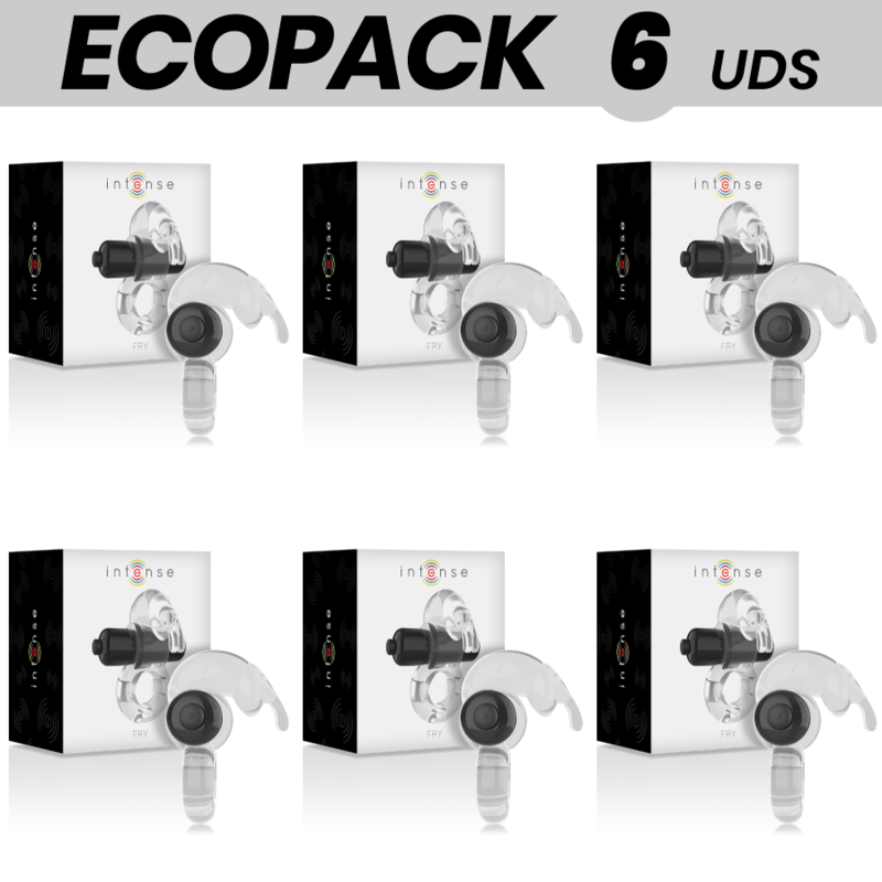 ECOPACK 6 UNIDADES - INTENSE ANEL VIBRADOR TRANSPARENTE FRITURA INTENSA - VIBRA24 SEXSHOP