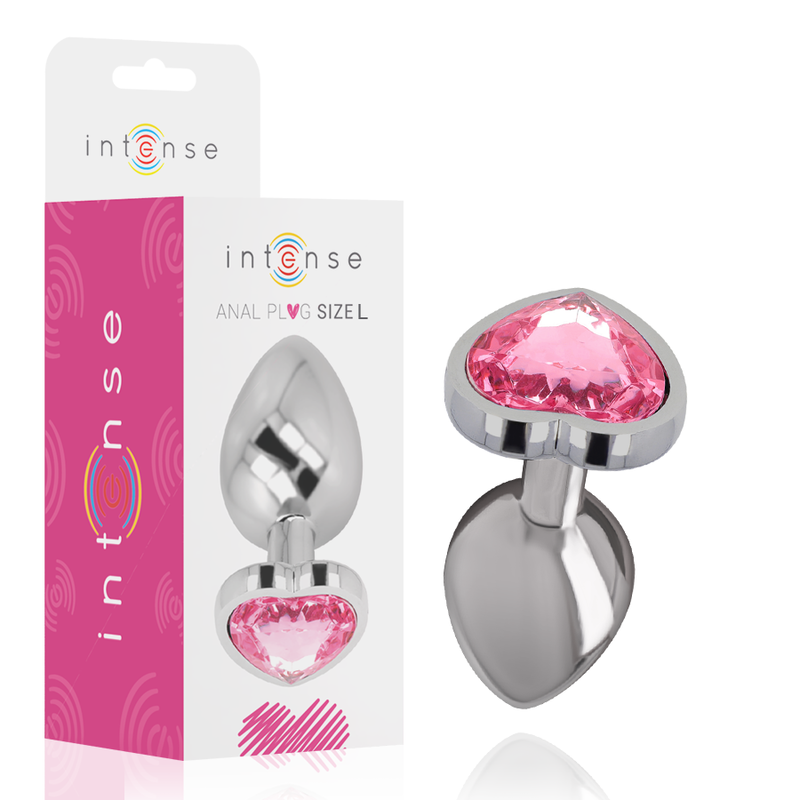 INTENSE - PLUG ANAL DE ALUMÍNIO METAL CORAO ROSA TAMANHO L - VIBRA24 SEXSHOP