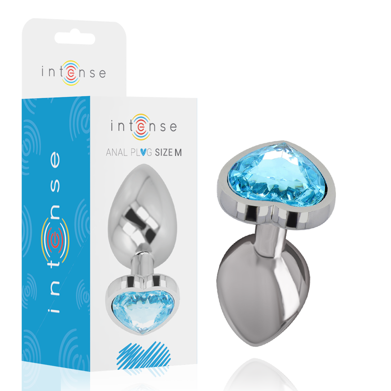 INTENSE - PLUG ANAL DE ALUMÍNIO METAL CORAO AZUL TAMANHO M - VIBRA24 SEXSHOP