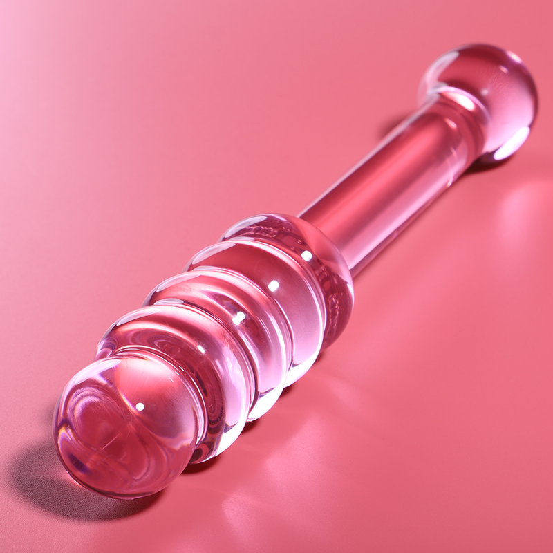 NEBULA SERIES BY IBIZA - MODELO 20 DILDO VIDRO BOROSILICADO ROSA 20.5 CM -O- 3 CM - VIBRA24 SEXSHOP