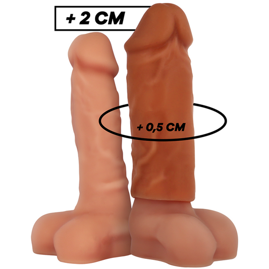 VIRILXL - EXTENSÃO DE PÊNIS DE SILICONE LÍQUIDO V3 MARROM - VIBRA24 SEXSHOP