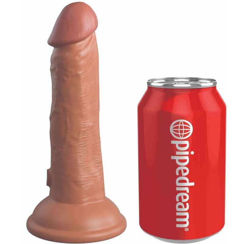 KING COCK - ELITE VIBRADOR REALÍSTICO E SILICONE 15.2 CM CARAMELO