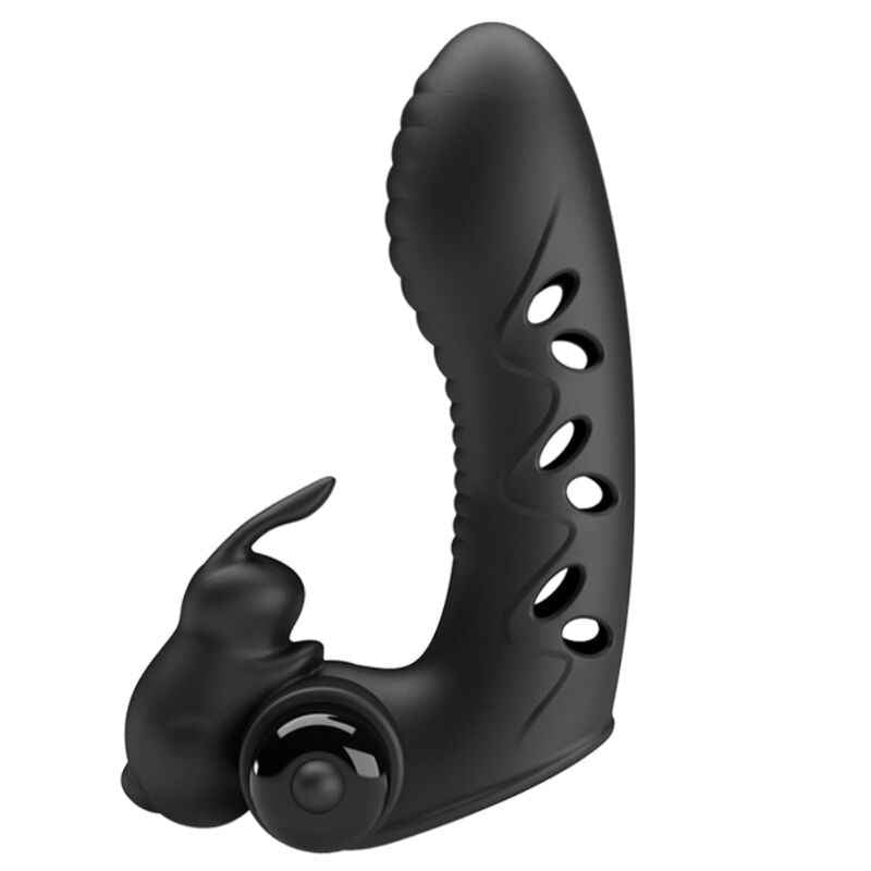 PRETTY LOVE - CAPA DE DEDO VIBRADOR DE COELHO PRETO VANCE - VIBRA24 SEXSHOP