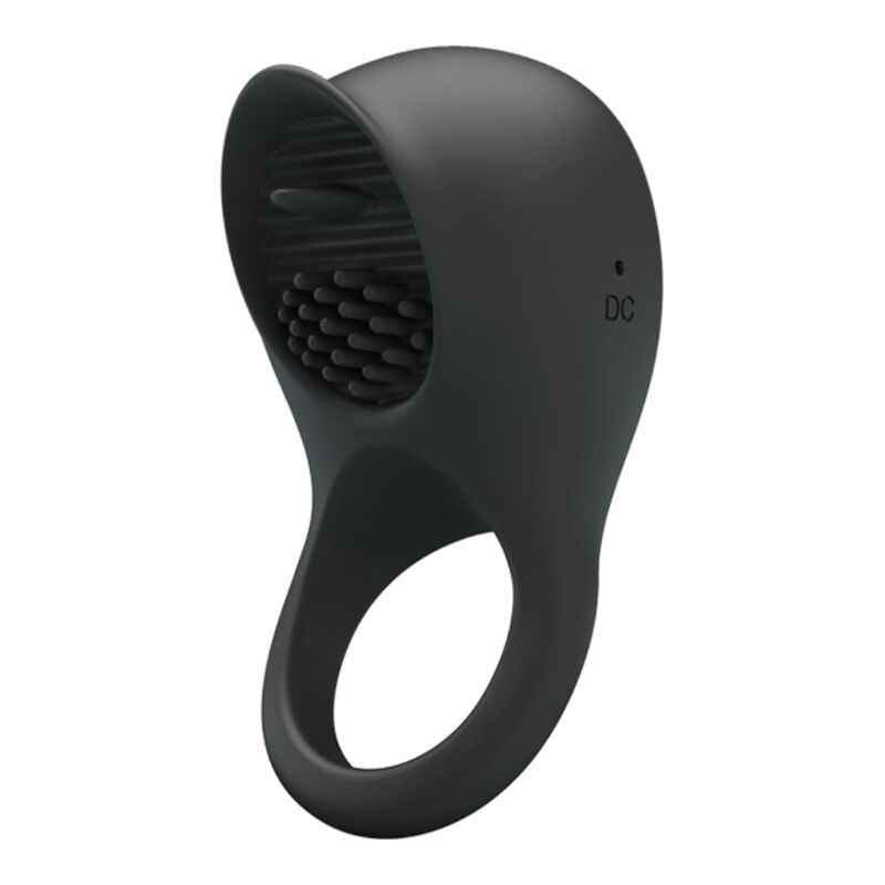 PRETTY LOVE - ANEL PARA PÉNIS VIBRANTE COM LÍNGUA PRETA - VIBRA24 SEXSHOP
