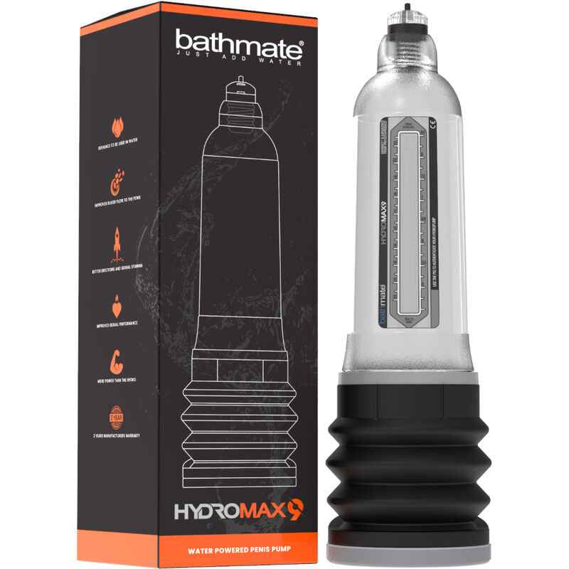 BATHMATE - HYDROMAX 9 BOMBA DE AUMENTO DO PÉNIS TRANSPARENTE - VIBRA24 SEXSHOP