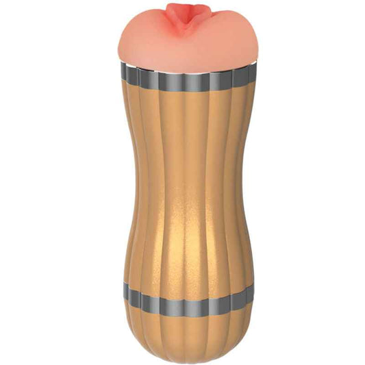 ARMONY - BEVIS DUPLO MASTURBADOR VAGINAL E BOCAL SEM VIBRAÇÃO DOURADO - VIBRA24 SEXSHOP