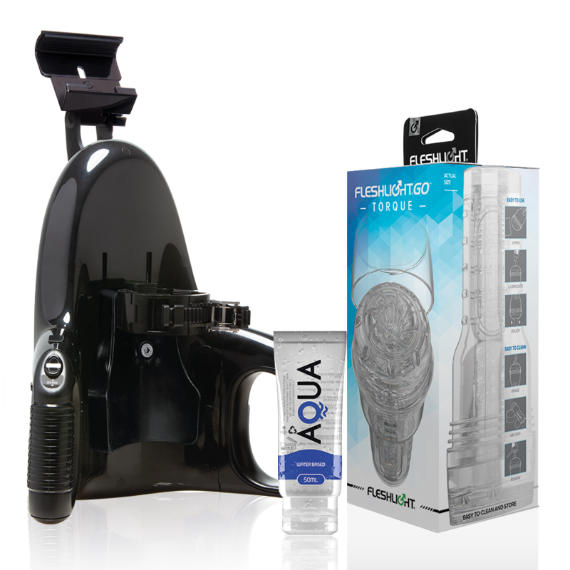 FLESHLIGHT - GO MASTURBADOR TORQUE ICE + LANÇAMENTO UNIVERSAL + LUBRIFICANTE AQUA QUALITY 50 ML - VIBRA24 SEXSHOP