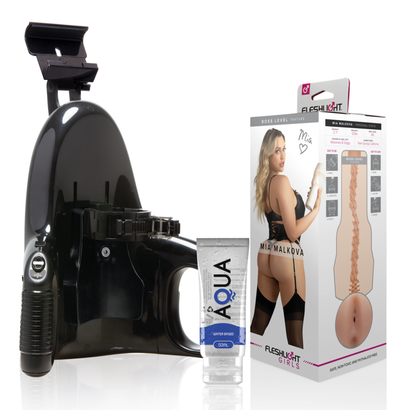 FLESHLIGHT - MIA MALKOVA BOSS LEVEL + LANÇAMENTO UNIVERSAL + LUBRIFICANTE AQUA QUALITY 50 ML - VIBRA24 SEXSHOP
