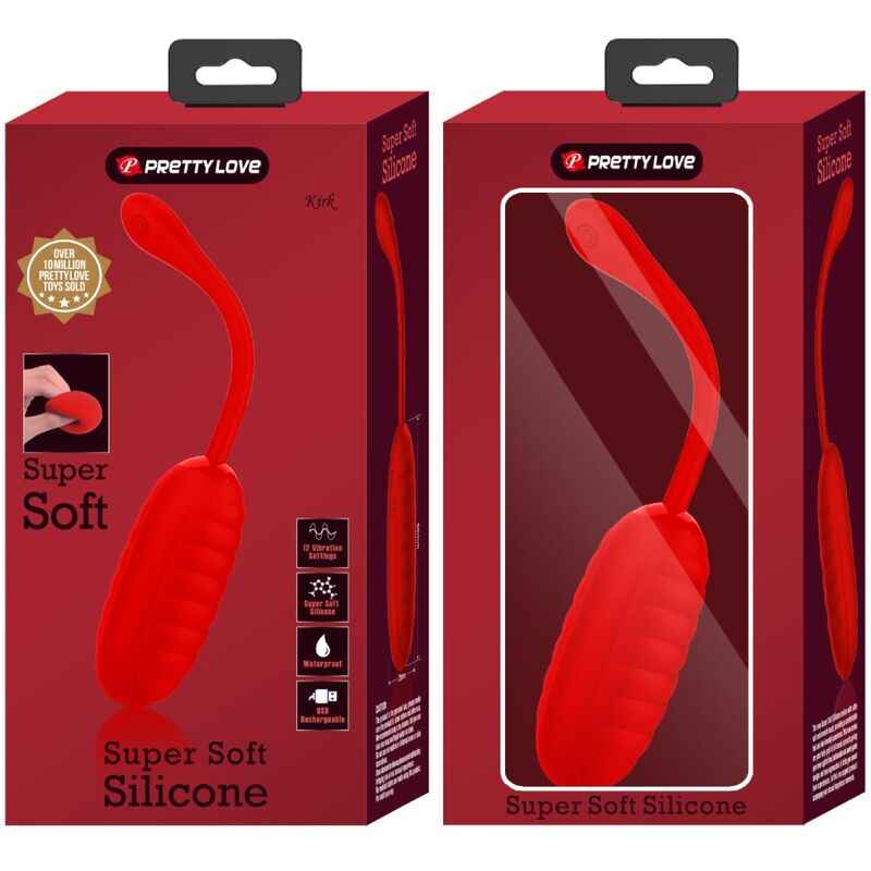 PRETTY LOVE - OVO VIBRATÓRIO RECARREGVEL KIRK VERMELHO - VIBRA24 SEXSHOP