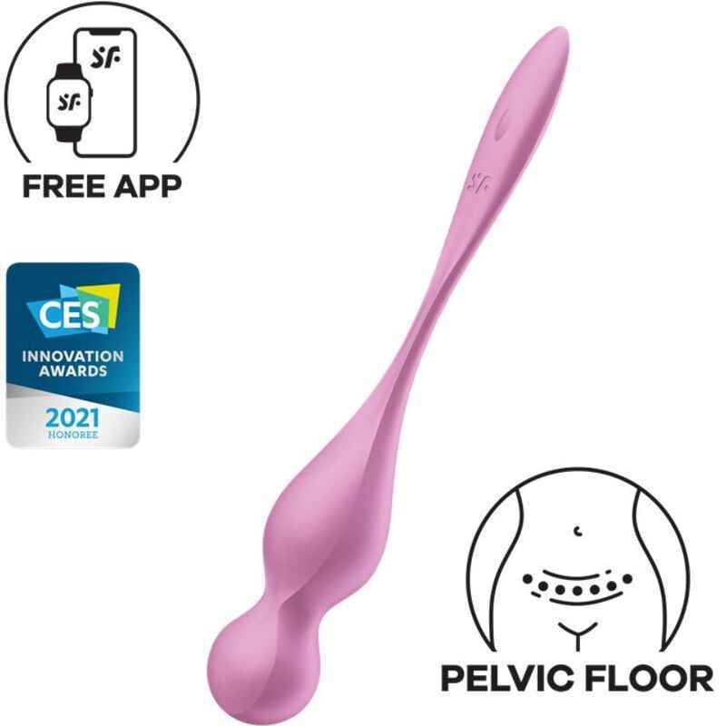 SATISFYER - BOLAS DE KEGEL VIBRANTES LOVE BIRDS ROSA - VIBRA24 SEXSHOP