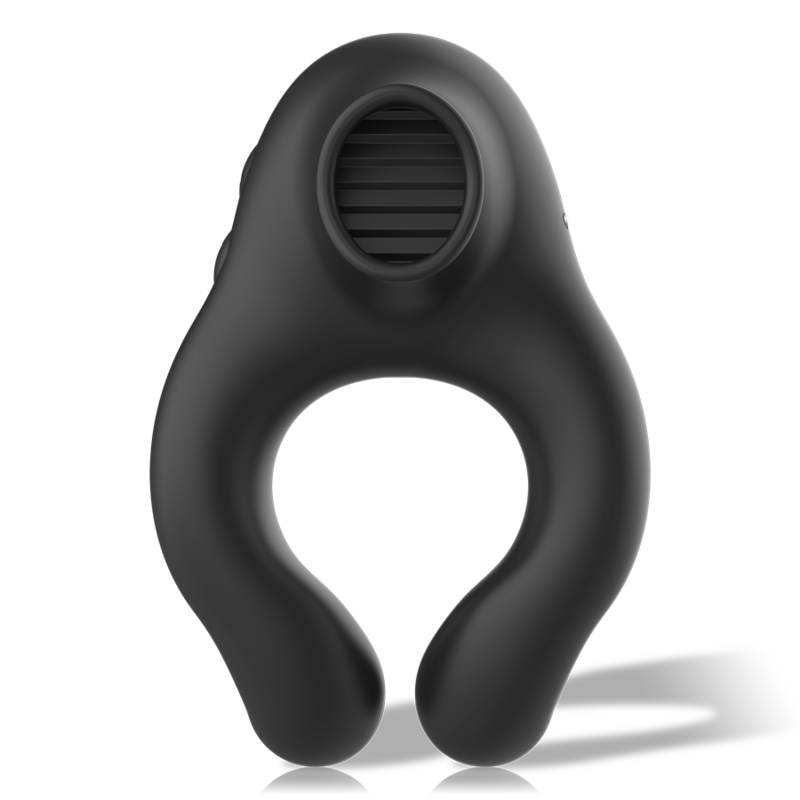 ARMONY - ANEL VIBRADOR DE SILICONE 3 MOTORES RECARREGÁVEIS PRETO - OURO - VIBRA24 SEXSHOP