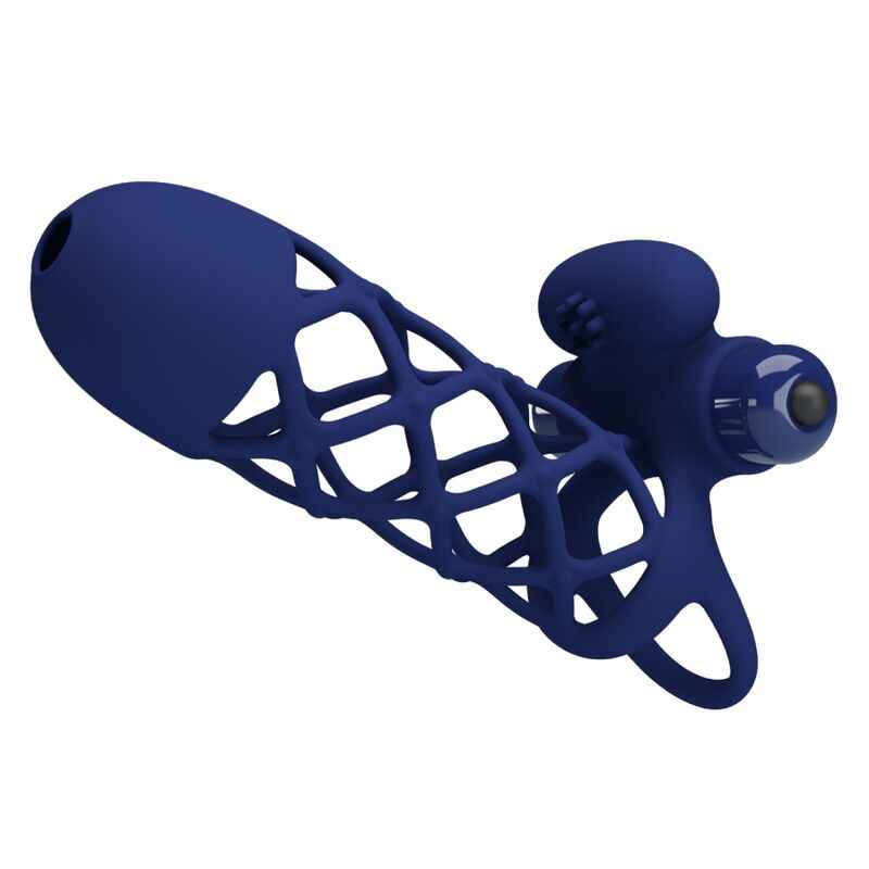 PRETTY LOVE - GIANN ANEL VIBRADOR COM BAINHA DE SILICONE AZUL - VIBRA24 SEXSHOP