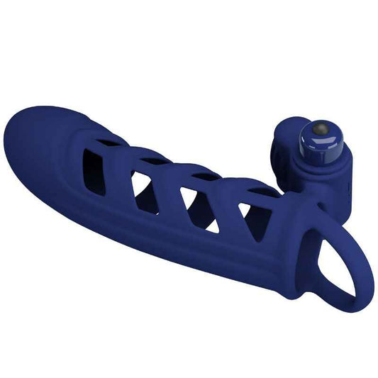 PRETTY LOVE - ALTAF ANEL VIBRADOR COM BAINHA DE SILICONE AZUL - VIBRA24 SEXSHOP