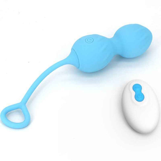 ARMONY - BLOSSOMS VAGINAL DUMBBELL VIBRAÇÃO CONTROLE REMOTO 10 VIBRAÇÕES AZUL - VIBRA24 SEXSHOP