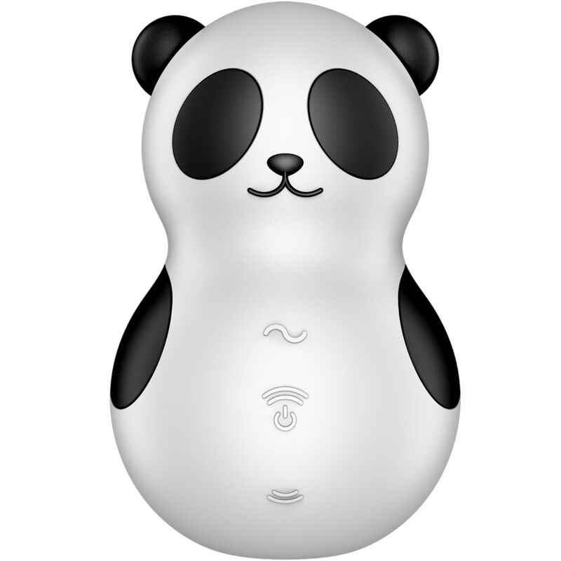 SATISFYER - POCKET PANDA ESTIMULADOR E VIBRADOR PRETO E BRANCO - VIBRA24 SEXSHOP