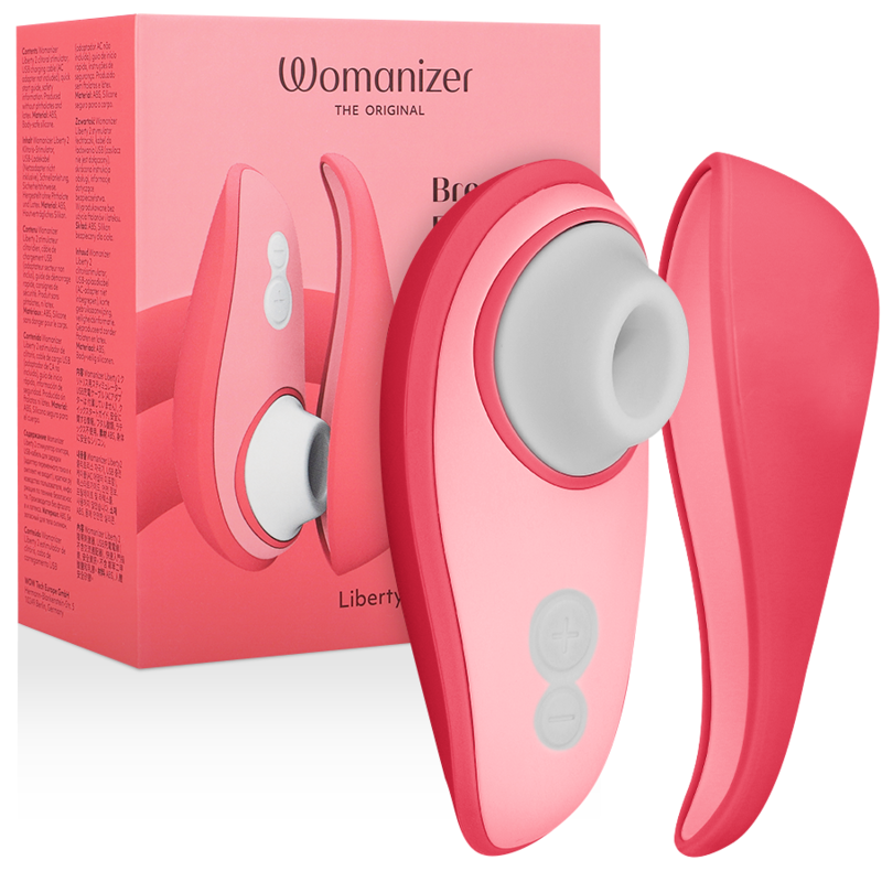 WOMANIZER - LIBERTY 2 ESTIMULADOR DE CLITÓRIS E SUCÇÃO ROSA - VIBRA24 SEXSHOP